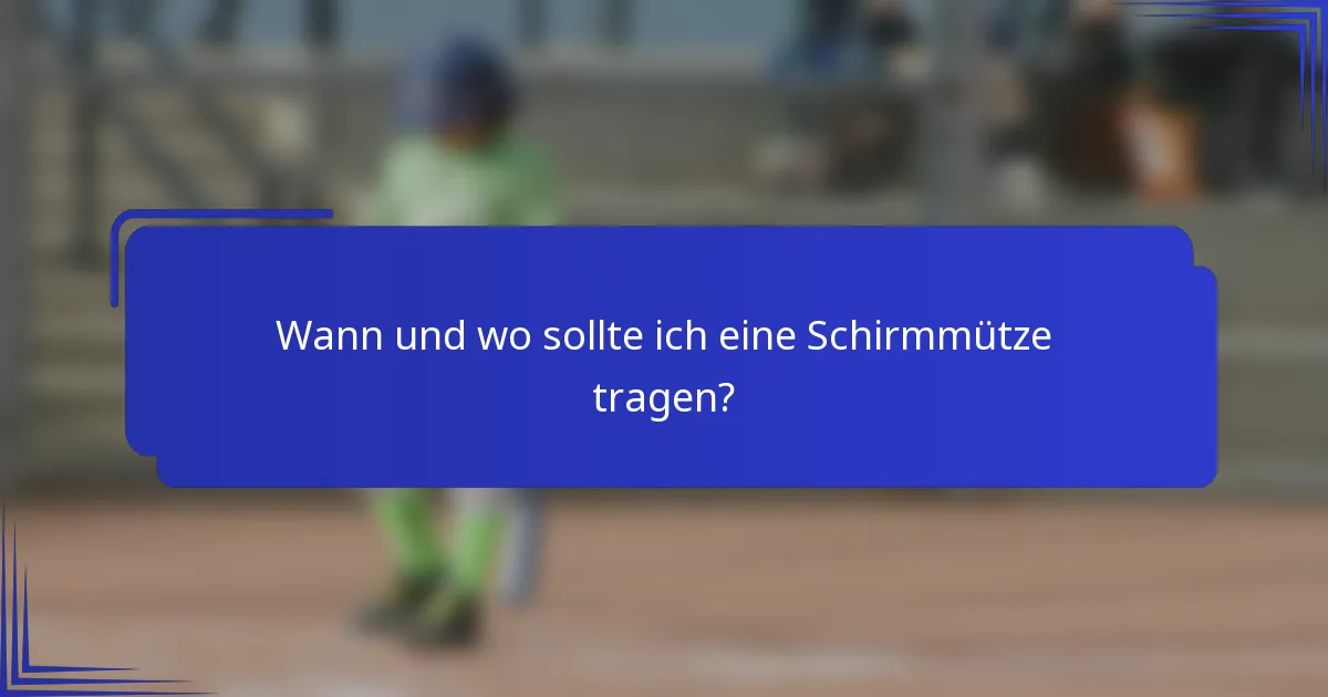 Wann und wo sollte ich eine Schirmmütze tragen?