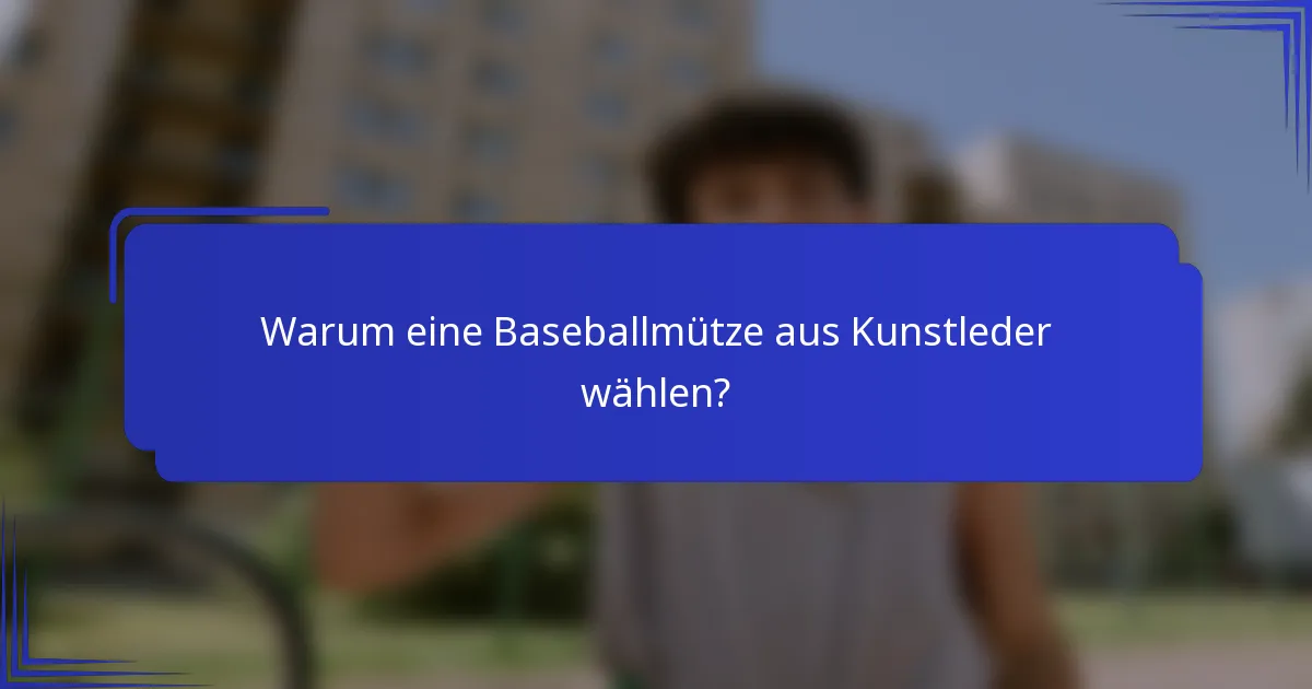 Warum eine Baseballmütze aus Kunstleder wählen?