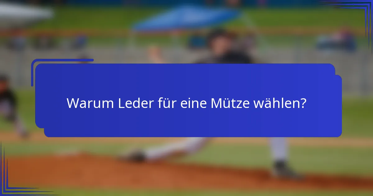 Warum Leder für eine Mütze wählen?