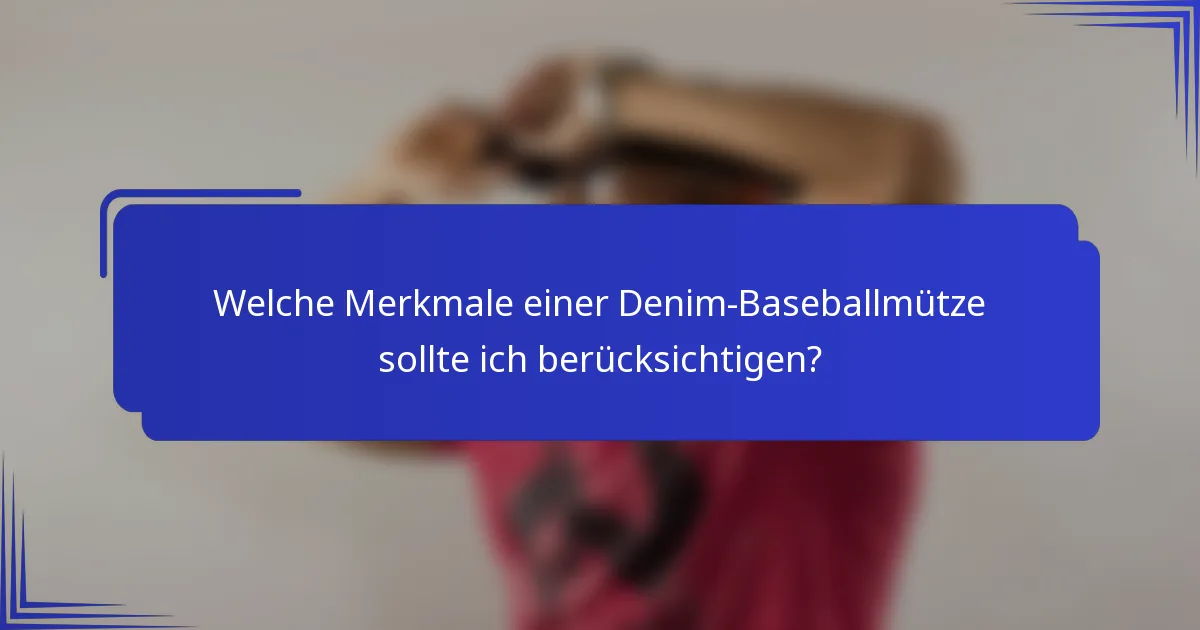 Welche Merkmale einer Denim-Baseballmütze sollte ich berücksichtigen?