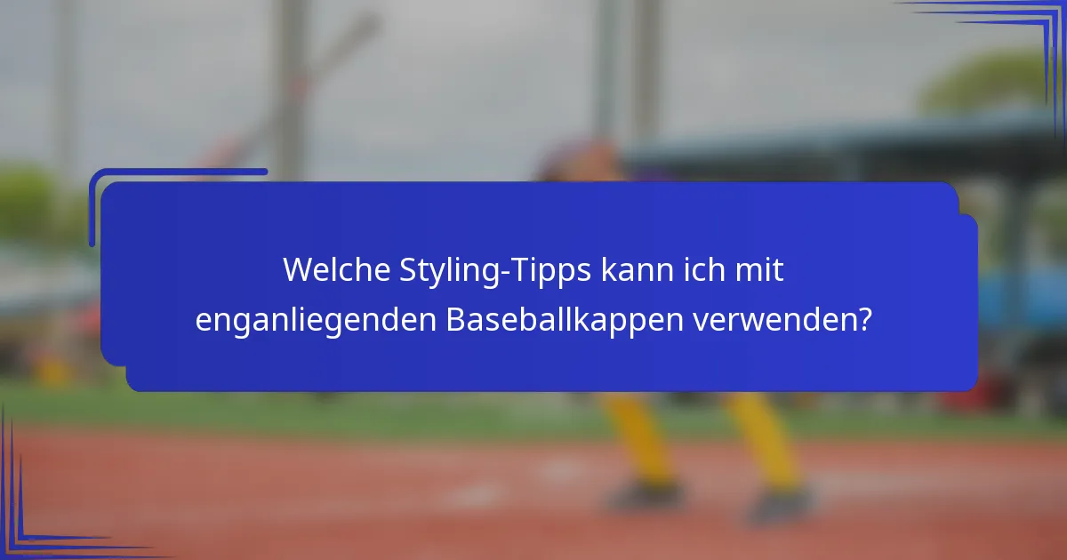 Welche Styling-Tipps kann ich mit enganliegenden Baseballkappen verwenden?
