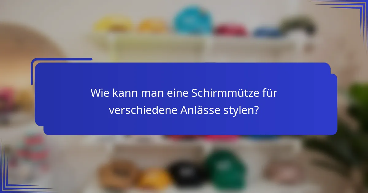 Wie kann man eine Schirmmütze für verschiedene Anlässe stylen?