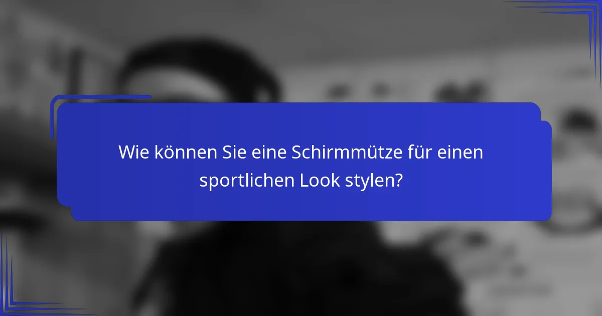 Wie können Sie eine Schirmmütze für einen sportlichen Look stylen?