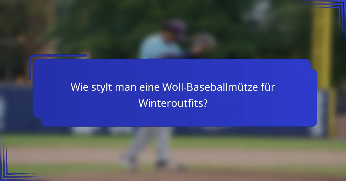 Wie stylt man eine Woll-Baseballmütze für Winteroutfits?