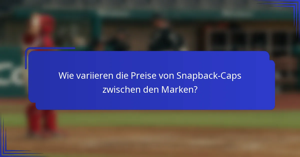 Wie variieren die Preise von Snapback-Caps zwischen den Marken?