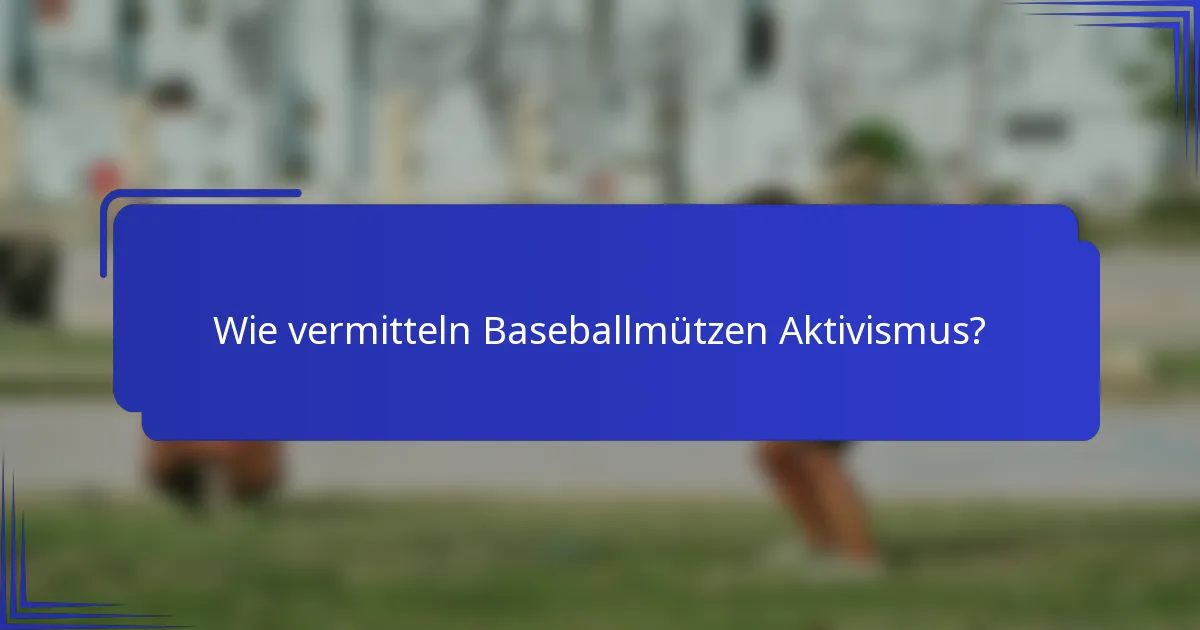 Wie vermitteln Baseballmützen Aktivismus?