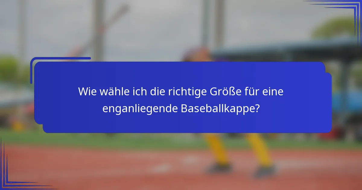 Wie wähle ich die richtige Größe für eine enganliegende Baseballkappe?